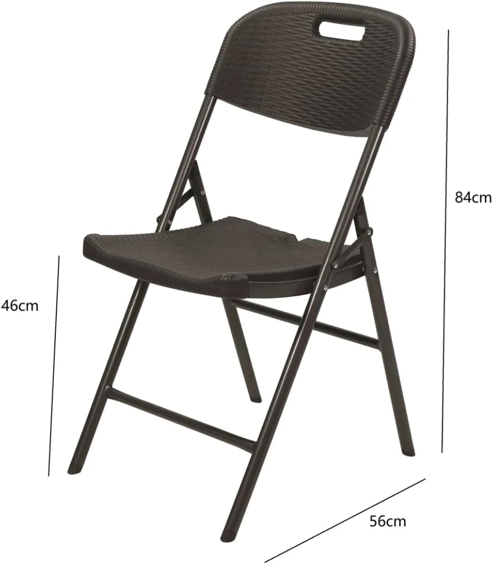 Silla Plegable Diseño Simil Ratán Negro