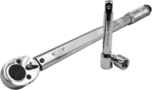Knova Torquimetro tipo trueno profesional 1/2" con capacidad de 30-150 Pie/Lb, extensión 1/2" x 5" y adaptador 1/2" H x 