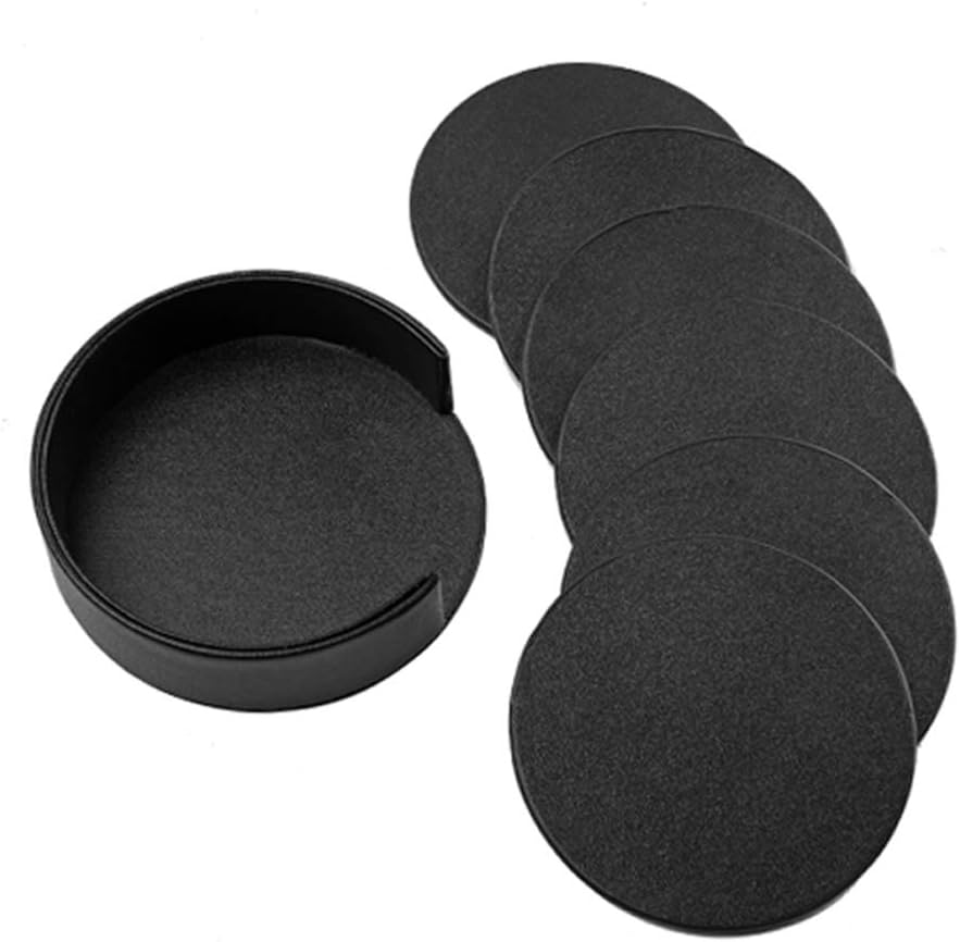 Juego de 6 posavasos de piel para mesa de computadora, duradero y antideslizante, perfectos para tazas de café de vidrio