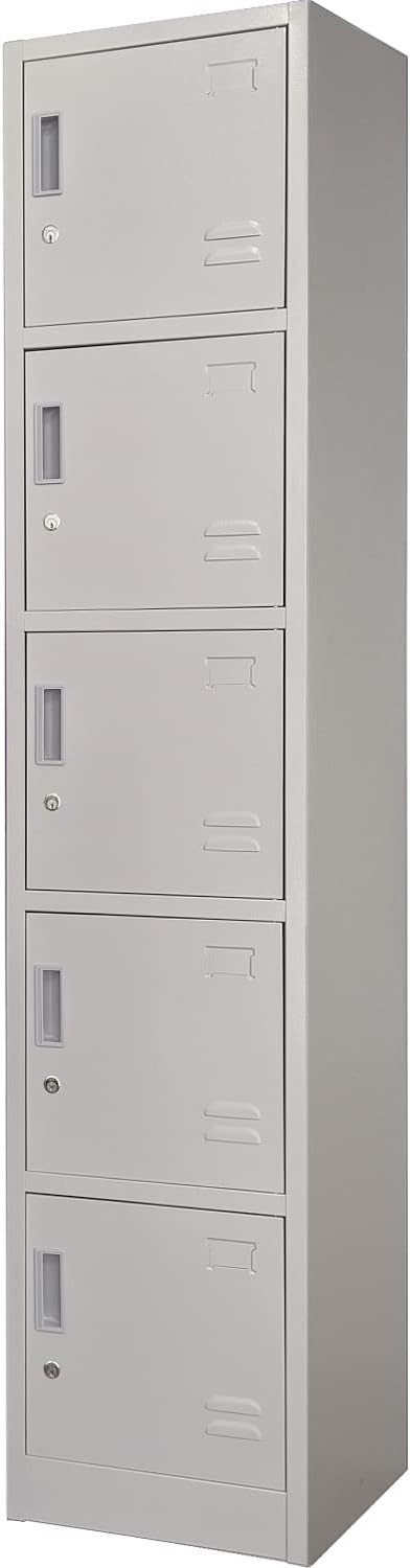 GUTSTARK Rack & Pack Locker Metalico 5 Puertas 180 X 34 X 39 Grande Almacenamiento Resistente Lockers Casilleros de Meta