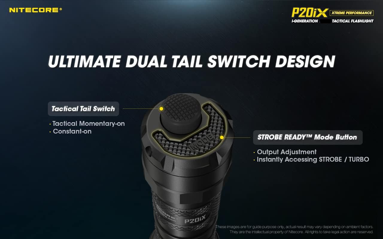Nitecore P20iX 4000 Lumen USB-C Rechargeable Tactical Flashlight with LumenTac Battery Organizer
