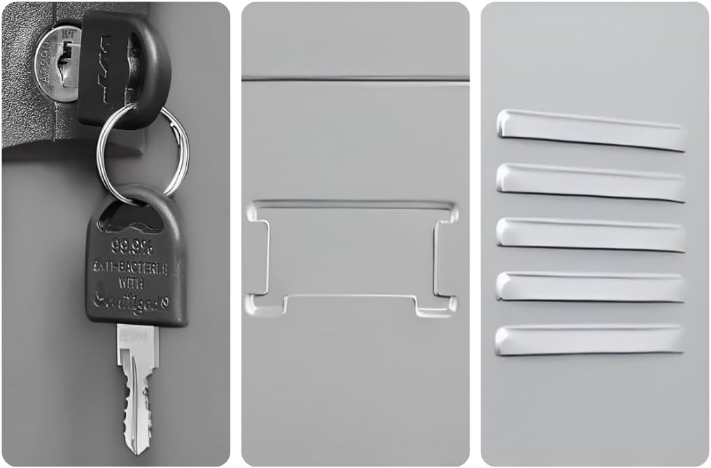 EKE Locker Metalico 185 X 38 X 45 Grande Almacenamiento Resistente Lockers Casilleros de Metal con Llave para Oficina Es