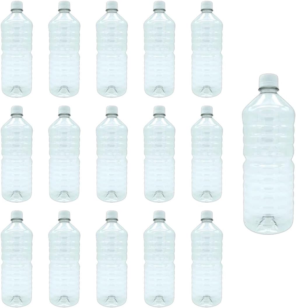 Envase Botella para Agua PET, Bebidas, 1 Litro, Tapa Inviolable con Cintillo de Seguridad, Libre de BPA, Transparente, G