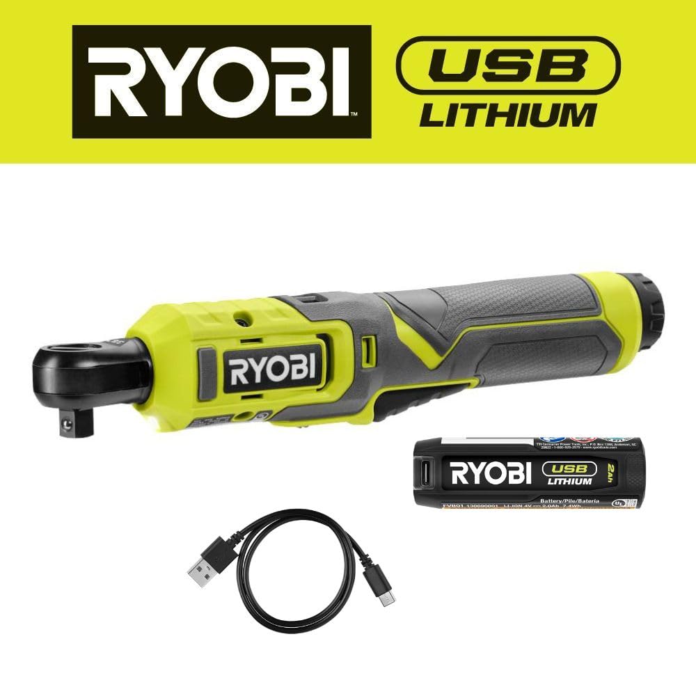 USB de litio 3/8" Kit de carraca con batería de 2.0 AH y cable de carga USB