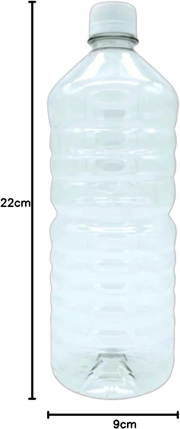 Envase Botella para Agua PET, Bebidas, 1 Litro, Tapa Inviolable con Cintillo de Seguridad, Libre de BPA, Transparente, G