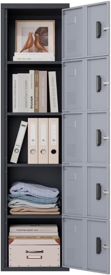 EKE Locker Metalico 185 X 38 X 45 Grande Almacenamiento Resistente Lockers Casilleros de Metal con Llave para Oficina Es