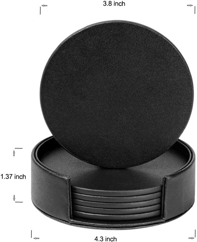 Juego de 6 posavasos de piel para mesa de computadora, duradero y antideslizante, perfectos para tazas de café de vidrio