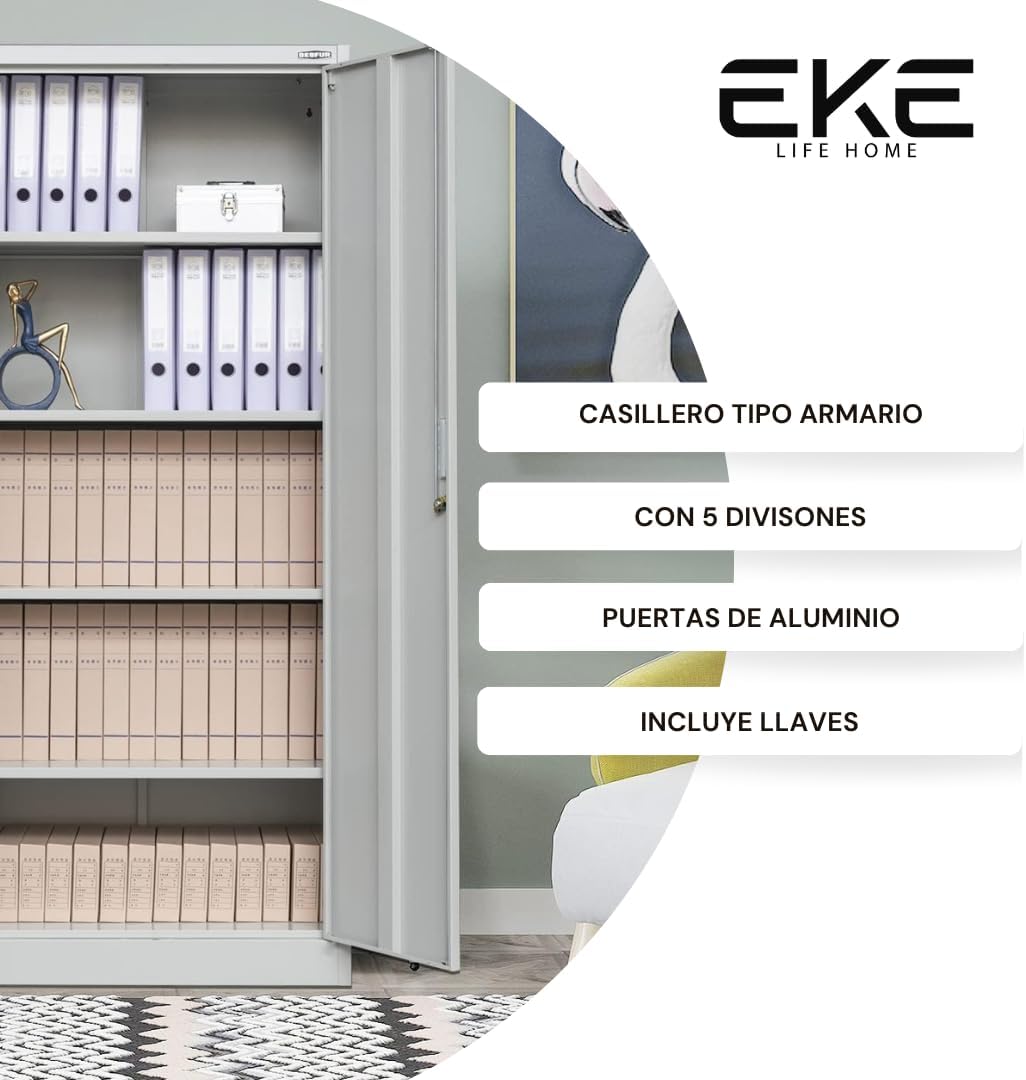 EKE Locker Metalico Gabinete Metalico Tipo Closet para Oficina Hogar Organizador Resguardo de Documtentos Armario de Alm