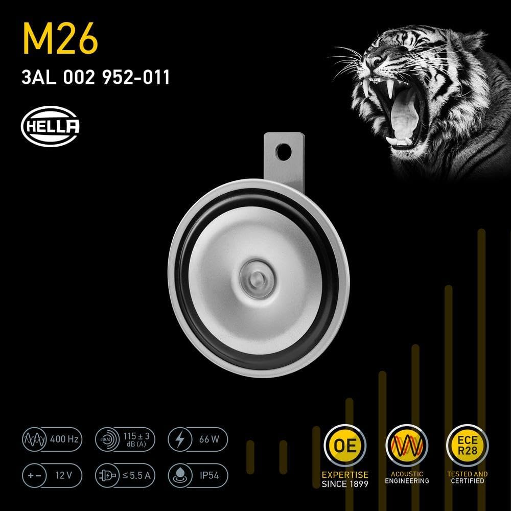 HELLA Claxon VW Sedán/Vocho 400Hz (002952011) Para Auto/Vehiculo/Coche/Carro, Motocicleta, Camión, Universal, Clásico