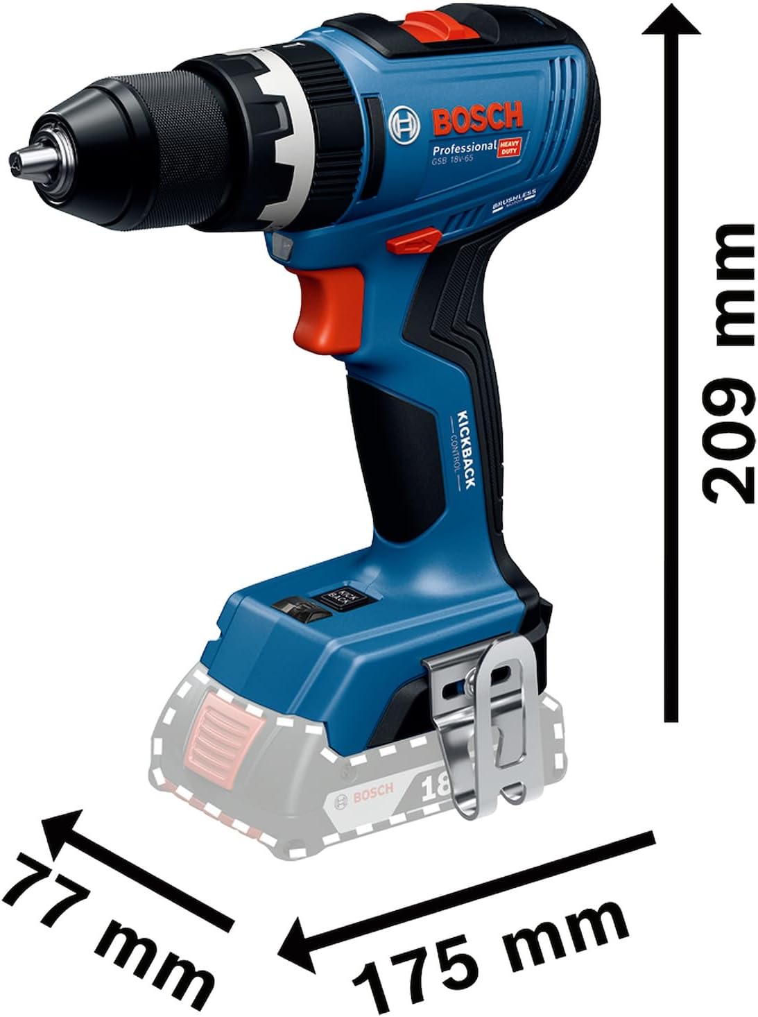 Bosch Rotomartillo Inalámbrico Gsb 18V-65 Brushless con 2 Baterías