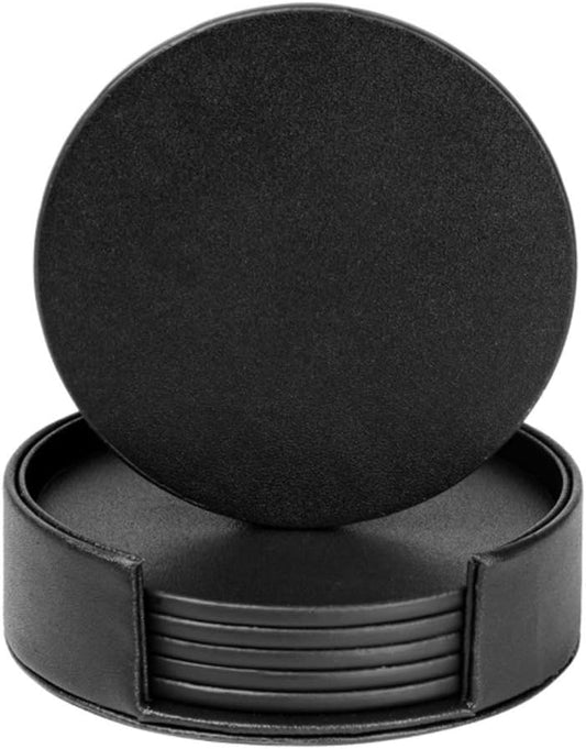 Juego de 6 posavasos de piel para mesa de computadora, duradero y antideslizante, perfectos para tazas de café de vidrio