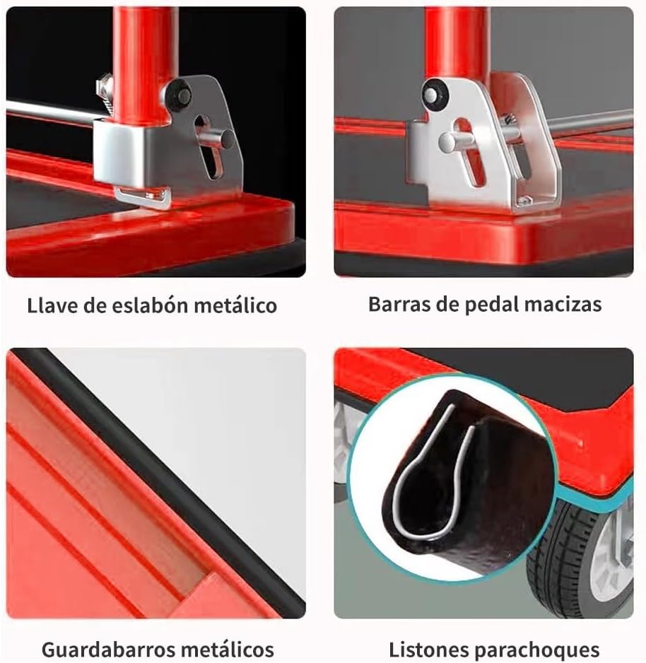 FINYQBET Diablito de Carga Plegable Carro Plataforma, Carga Máx. 350 kg, Ruedas Silenciosas 360° y Plataforma Antidesliz