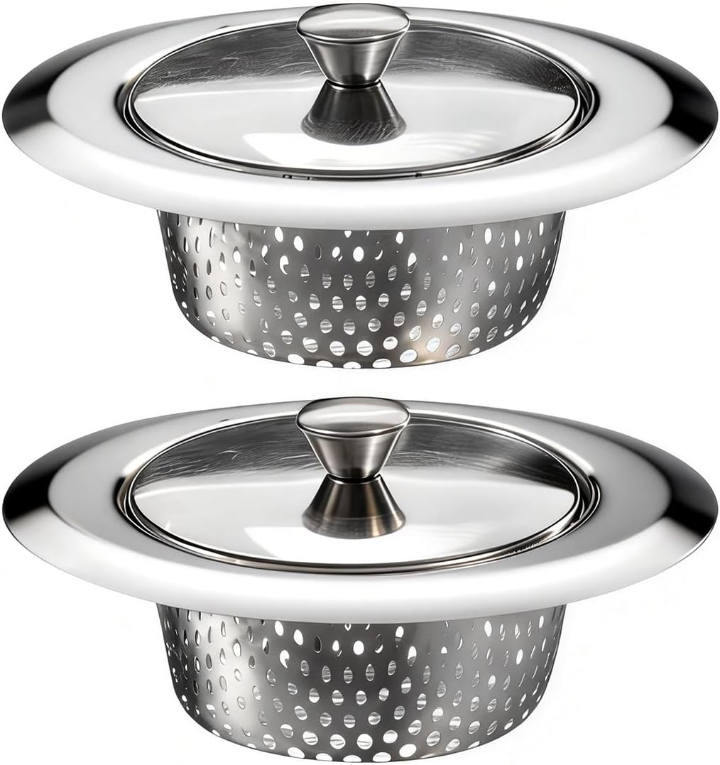 Coladores para Fregadero de Cocina, 2 Coladores De Drenaje Malla De Borde Ancho Filtro, Drenaje para Fregadero de Acero 