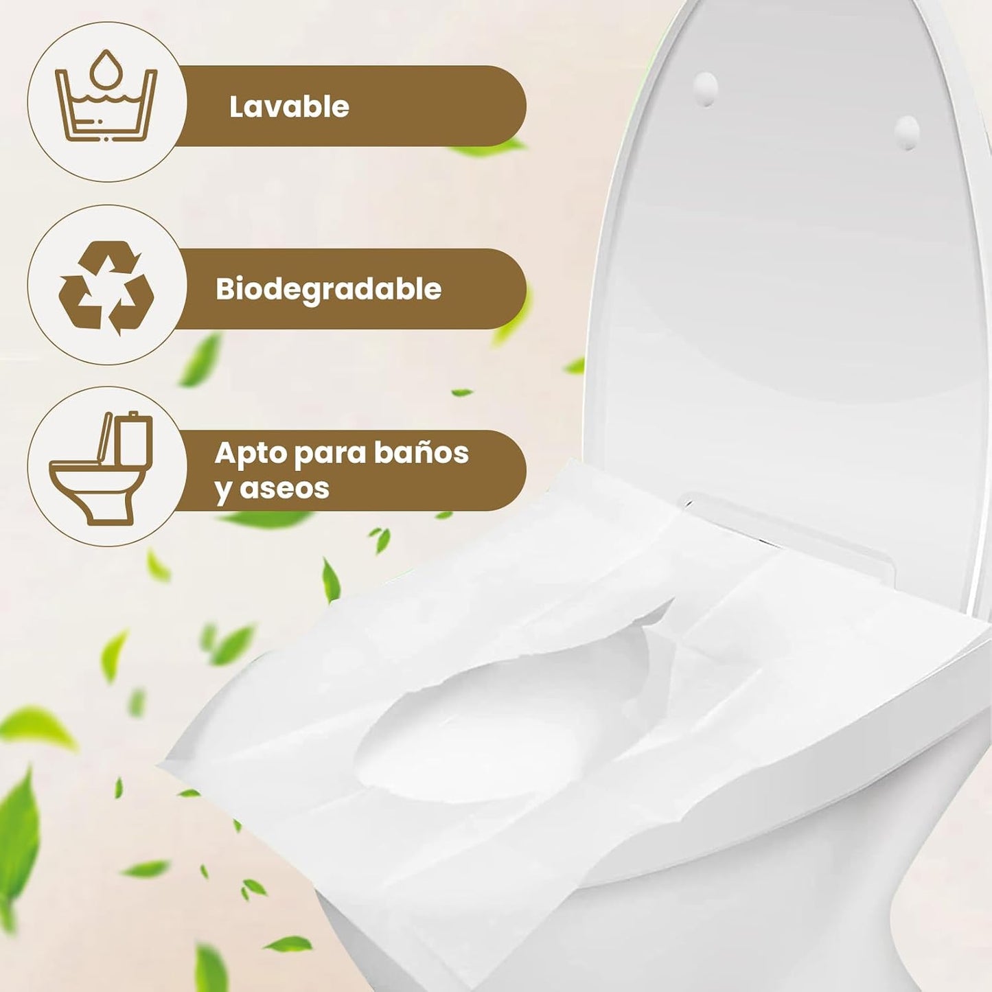 Fundas Desechables para Asiento de Inodoro 150 Pcs, Cubre Asiento Inodoro Desechable de Papel Espeso, Cubre Asiento Inod