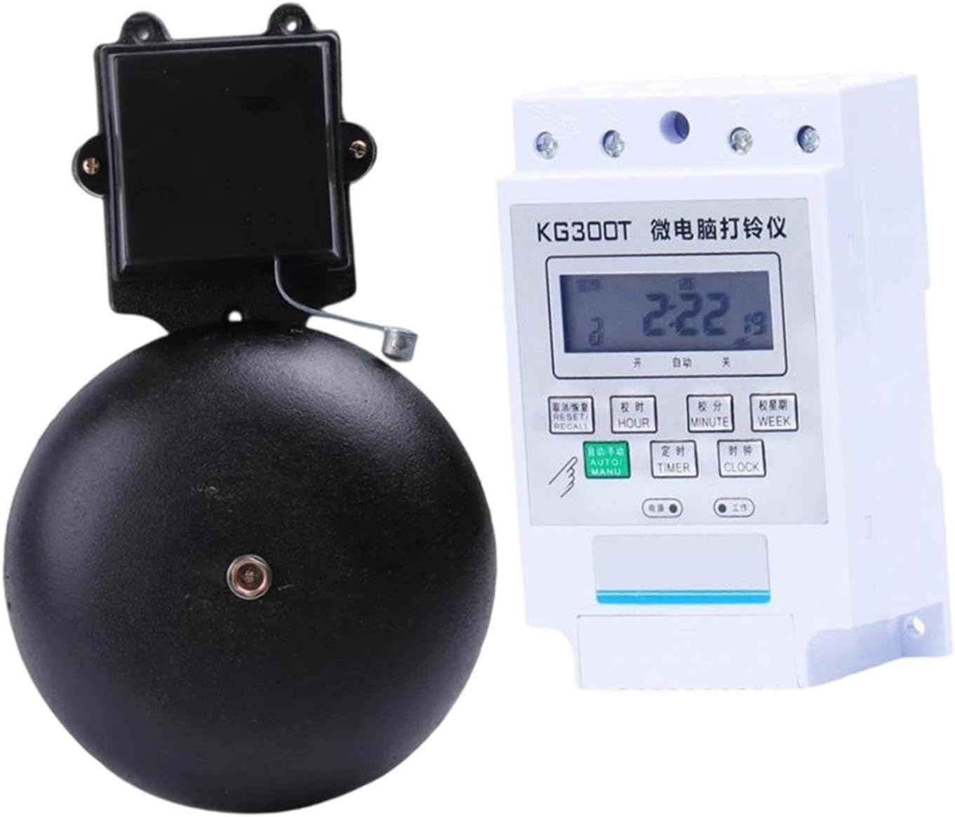 Timbre eléctrico escolar, accesorios de fácil instalación, portátil, de hierro fundido, para uso doméstico, escolar, fáb