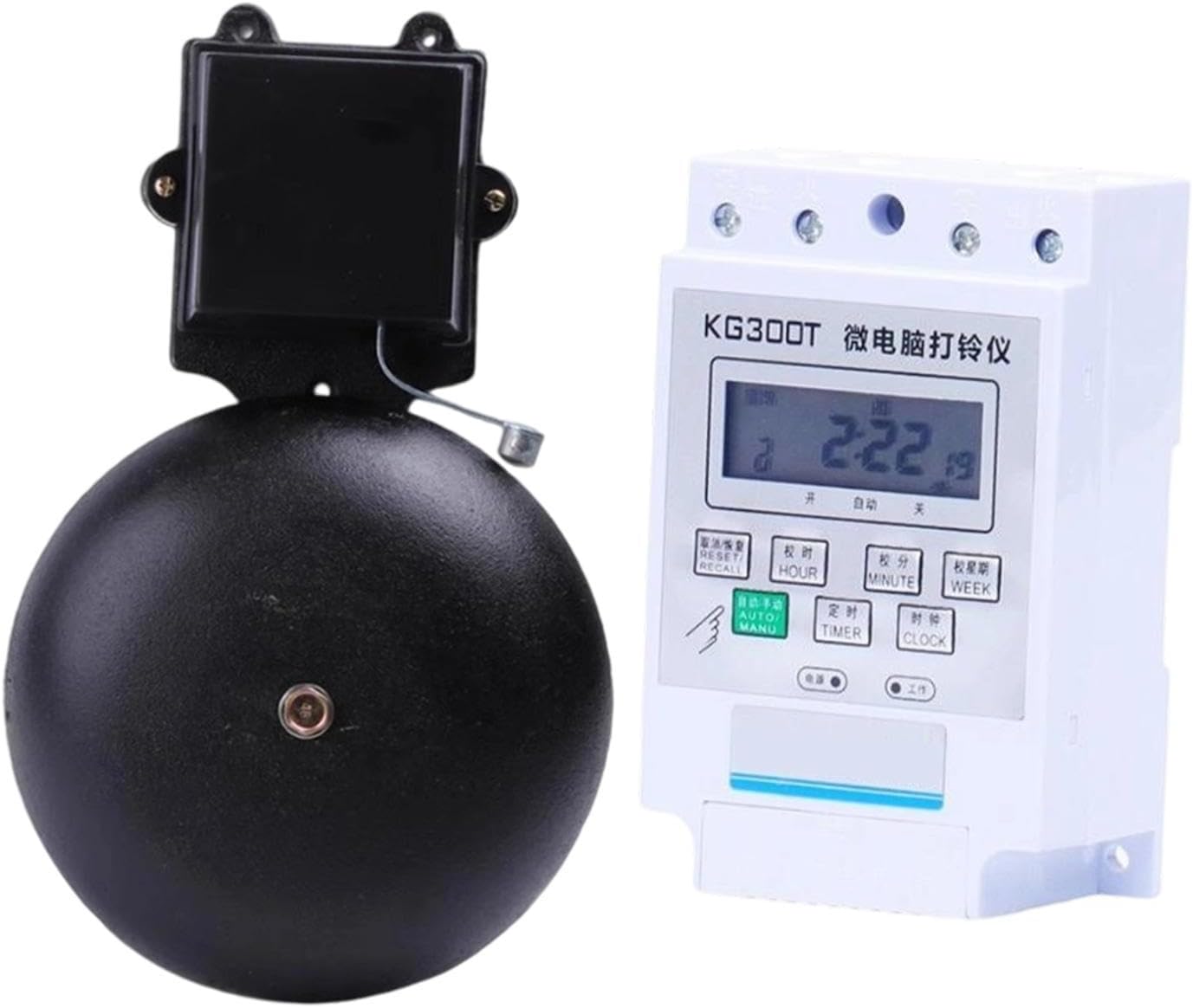 Timbre eléctrico escolar, accesorios de fácil instalación, portátil, de hierro fundido, para uso doméstico, escolar, fáb