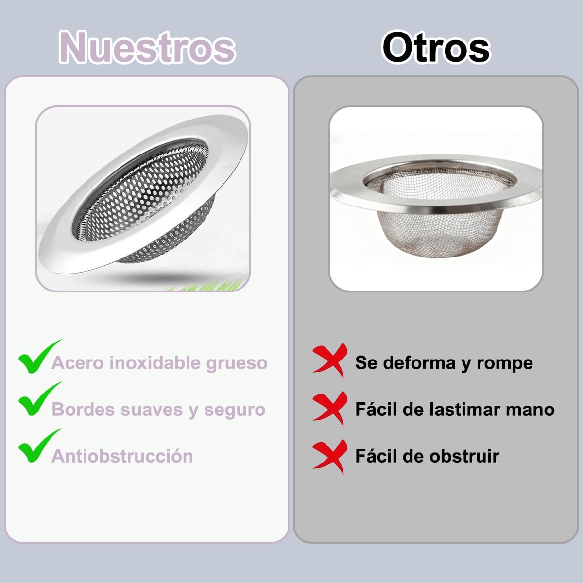 Coladores de Drenaje para Cocina 4PCS Drenaje de Fregadero Anti Obstrucción Colador de Cocina de Malla Rejilla para Cola
