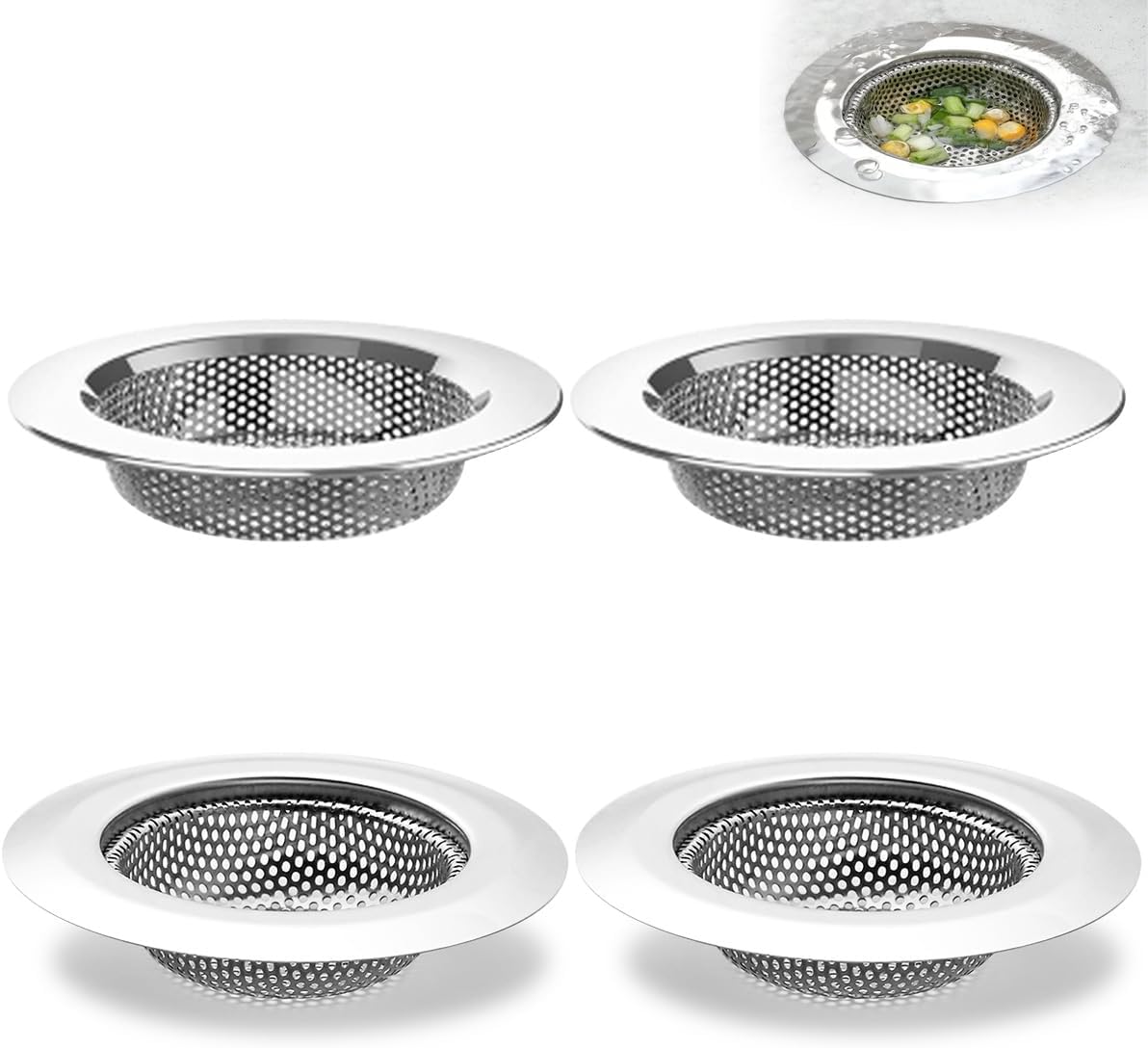 Coladores de Drenaje para Cocina 4PCS Drenaje de Fregadero Anti Obstrucción Colador de Cocina de Malla Rejilla para Cola