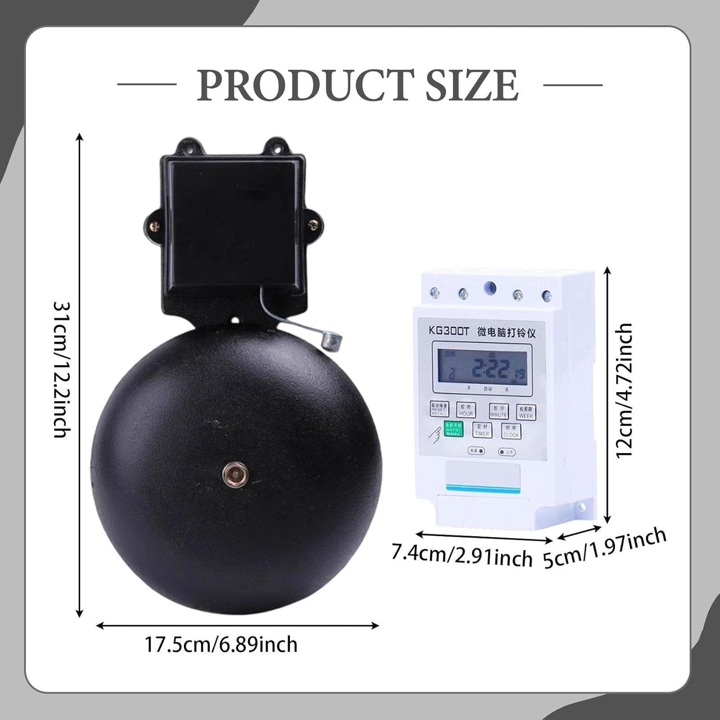 Timbre eléctrico escolar, accesorios de fácil instalación, portátil, de hierro fundido, para uso doméstico, escolar, fáb