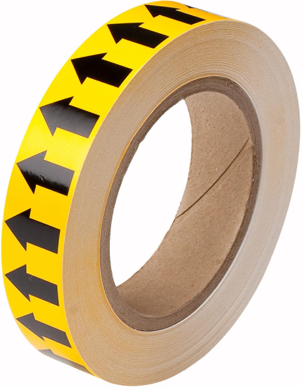 Brady 91424 1" Width, 90' Length, B-946 High Performance Vinyl, Black On Yellow Color Arrow Tape, Legend (Arrow Pictogra