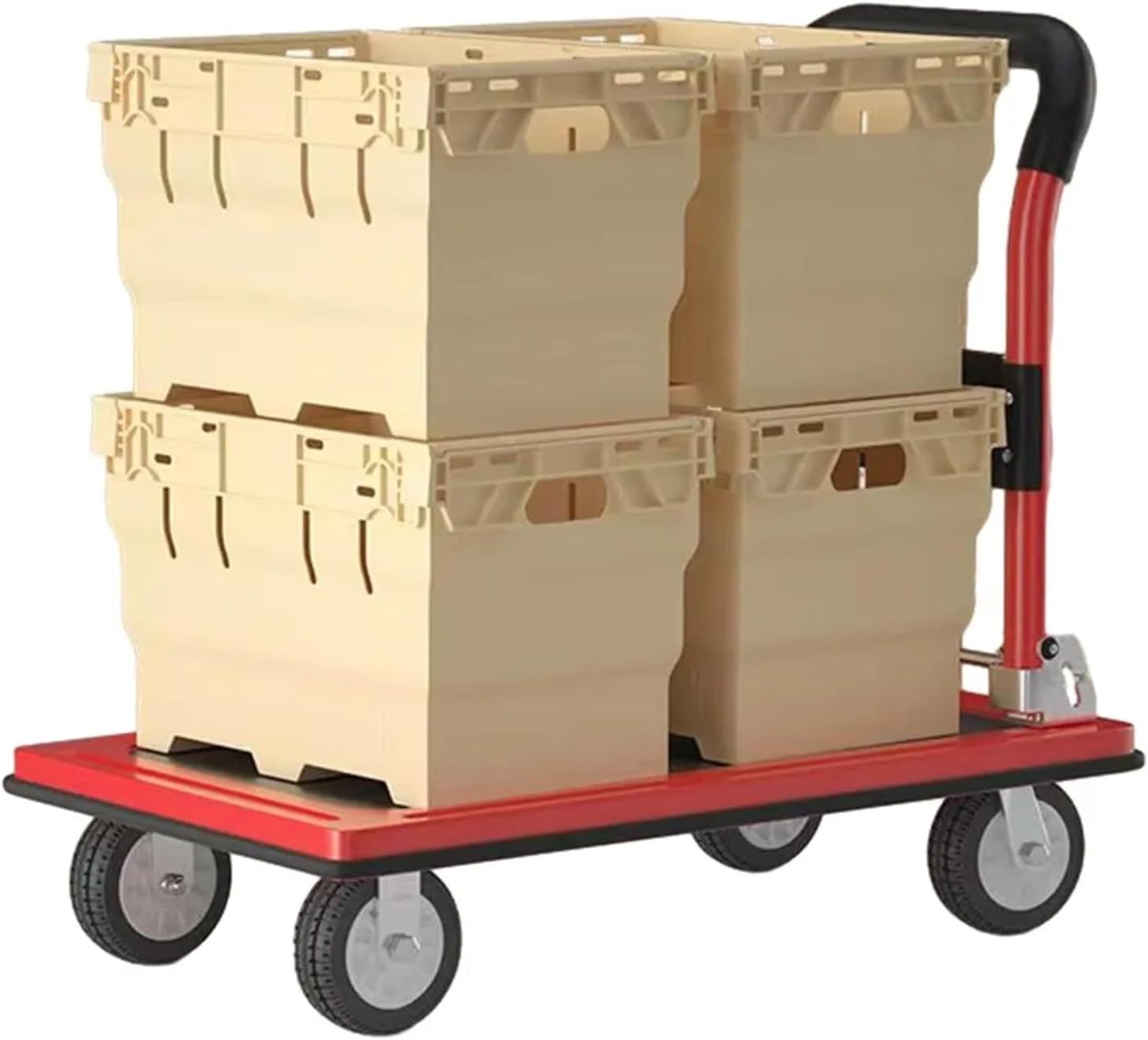 FINYQBET Diablito de Carga Plegable Carro Plataforma, Carga Máx. 350 kg, Ruedas Silenciosas 360° y Plataforma Antidesliz
