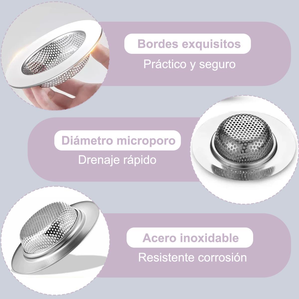 Coladores de Drenaje para Cocina 4PCS Drenaje de Fregadero Anti Obstrucción Colador de Cocina de Malla Rejilla para Cola