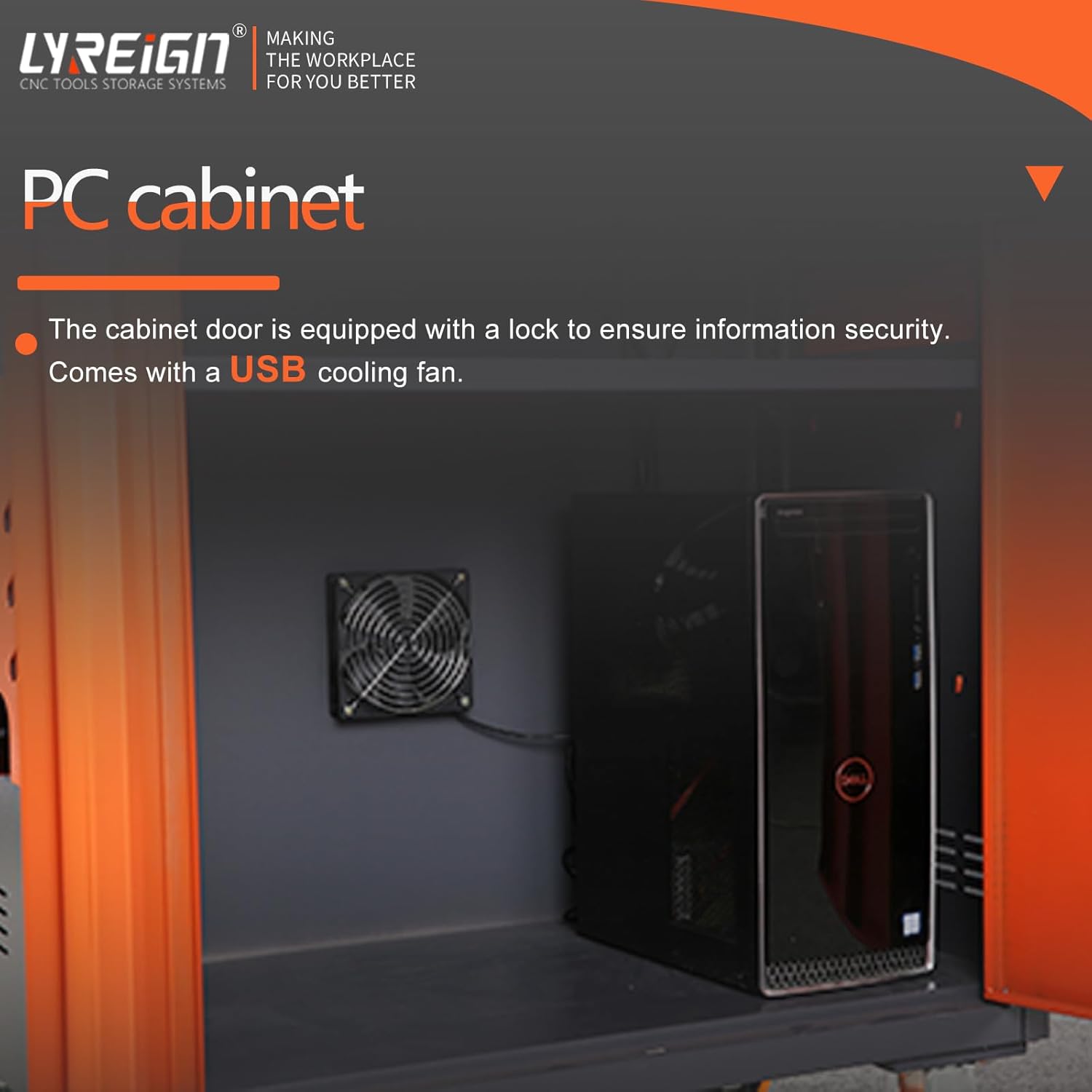 Gabinete industrial de PC, gabinete de seguridad móvil LCD adecuado para taller, cochera, almacén fábrica