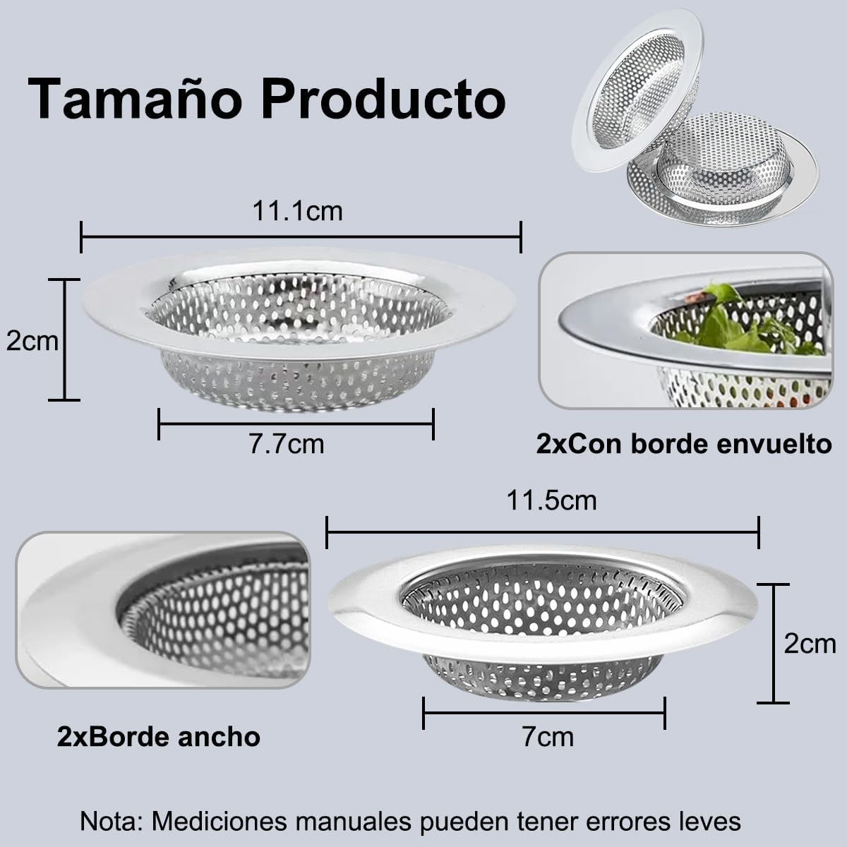 Coladores de Drenaje para Cocina 4PCS Drenaje de Fregadero Anti Obstrucción Colador de Cocina de Malla Rejilla para Cola