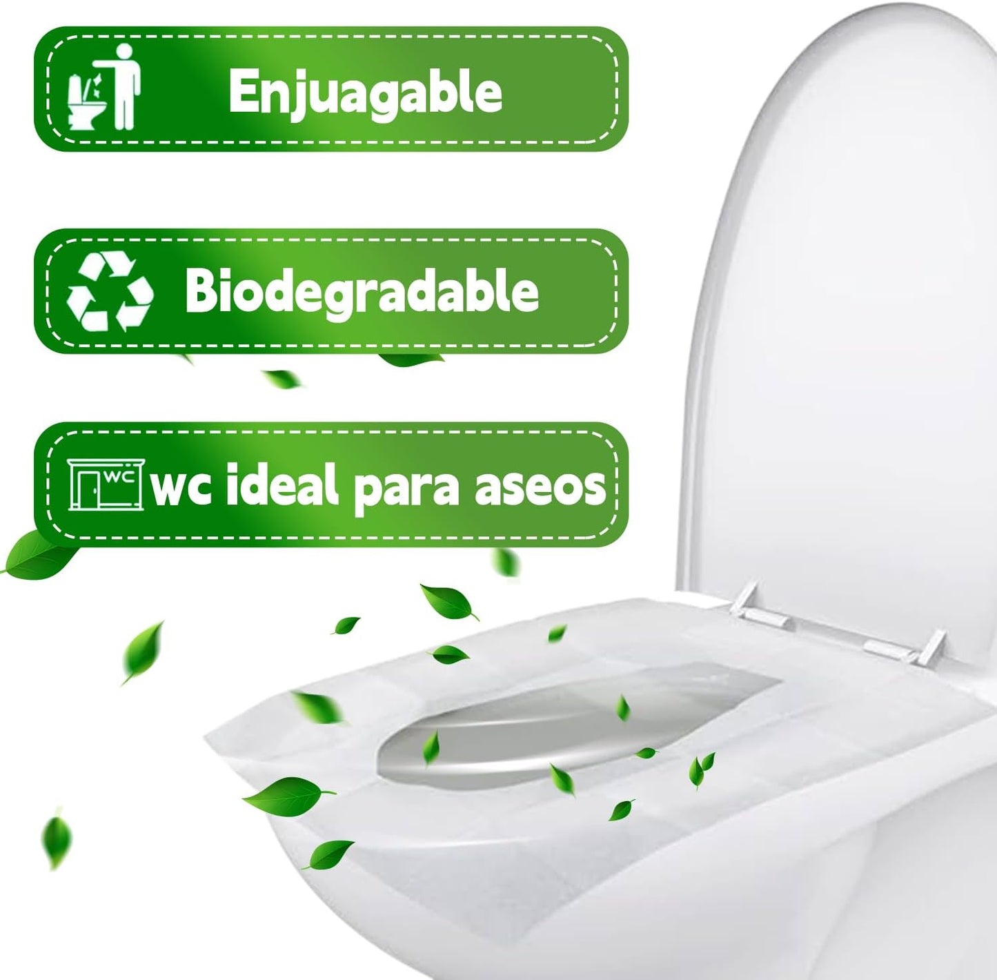 Cubre Asiento Inodoro 100 Piezas, Cubre Asiento Inodoro Desechable de Papel Espeso, Cubre Asiento Inodoro Desechable par