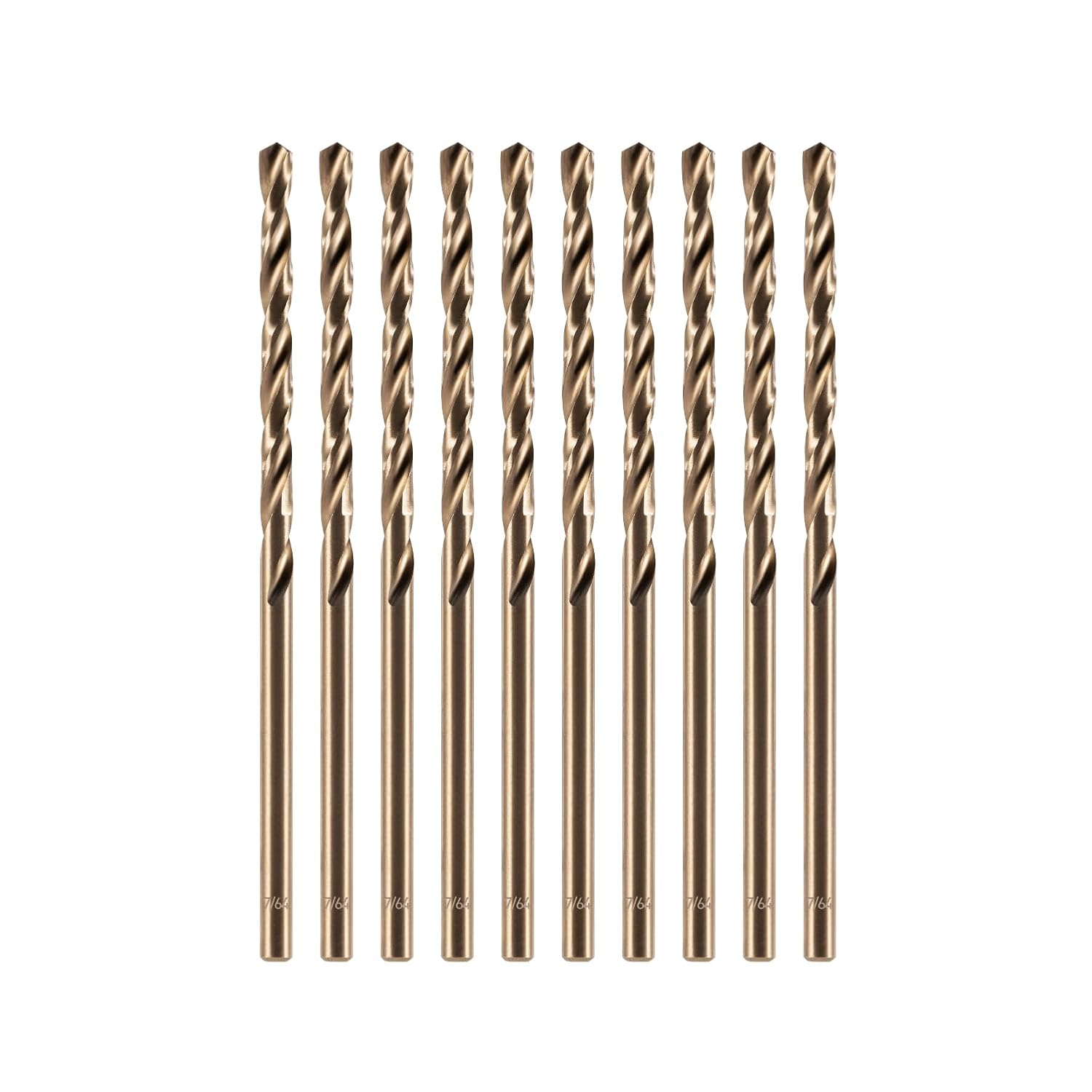 amoolo - Broca de cobalto de 3/16 pulgadas (10 unidades), juego de brocas de metal HSS M35 para metal duro, acero inoxid