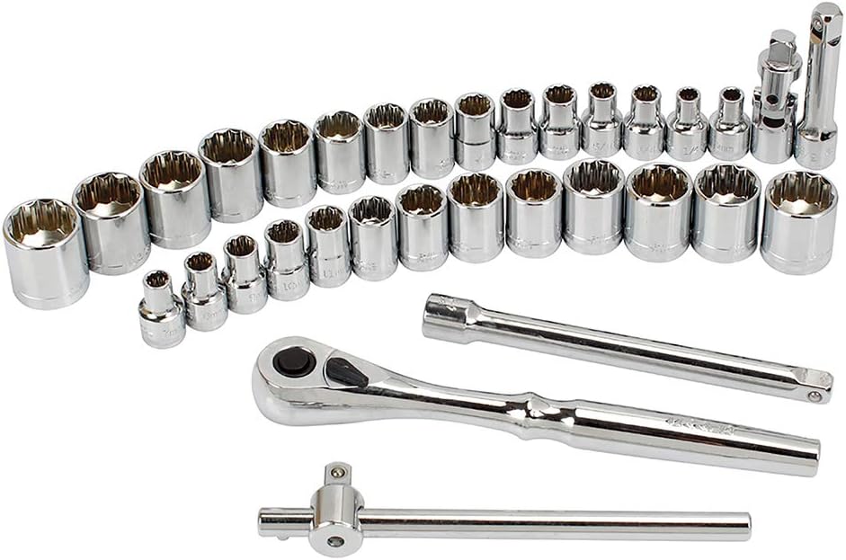 Urrea Herramientas 5200CB Urrea Juego de dados y accesorios 3/8" de 33 piezas en estuche plástico, color, pack of/paquet