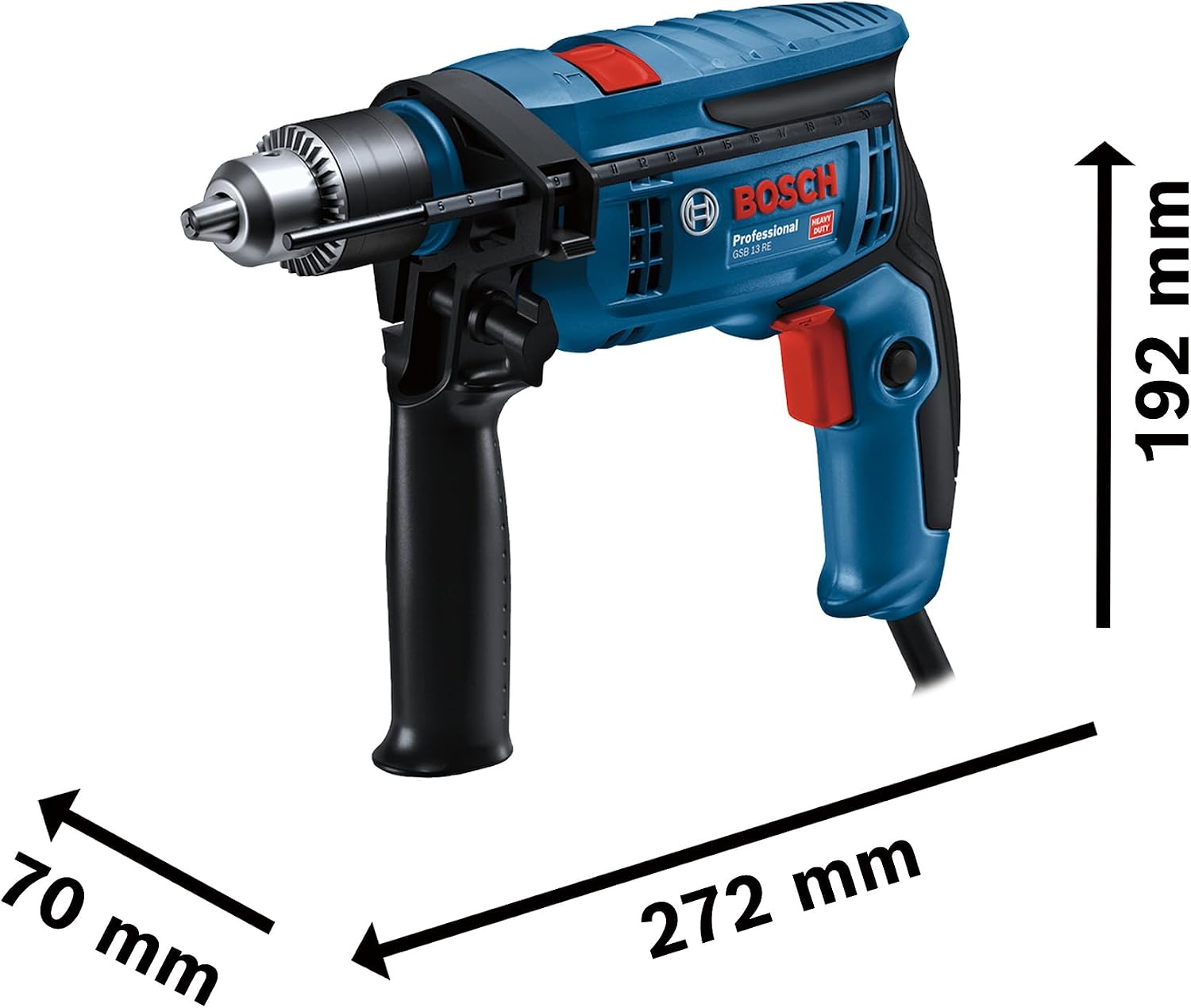 Bosch Rotomartillo GSB 13 RE 750W 220V, 5 brocas y maletín