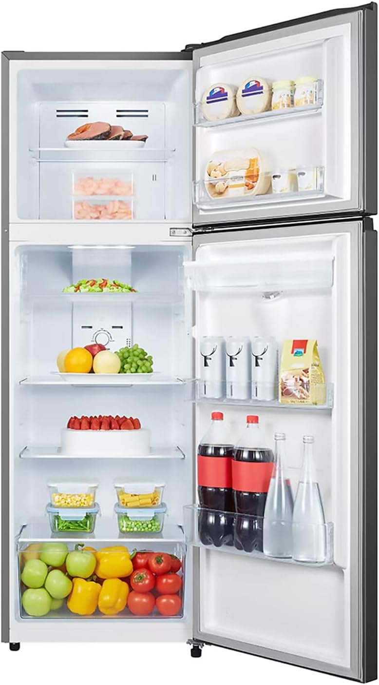 Hisense RT90N6WKX2-Refrigerador Top mount, 9 pies cúbicos con Dispensador de Agua, No Frost, Multi Air Flow, 55x56x168cm