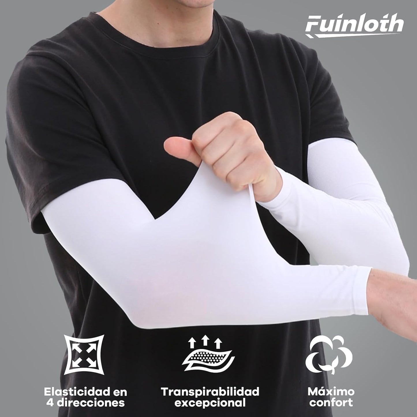 fuinloth Mangas para Brazos, Protección Solar UV Hombres y Mujeres Voleibol Golf