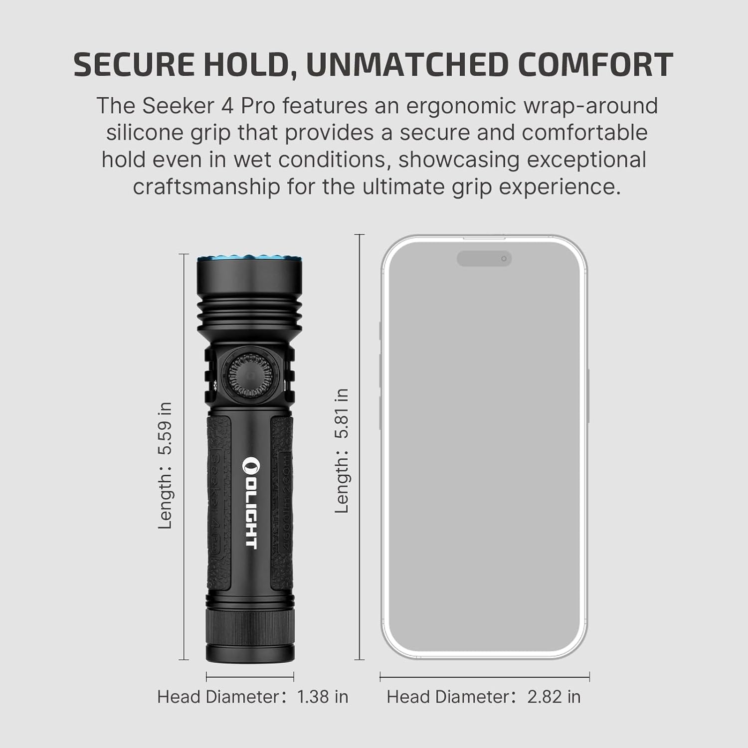 OLIGHT Seeker 4 Pro - Linternas recargables de 4600 lúmenes, luz brillante de alta potencia con funda USB C, impermeable