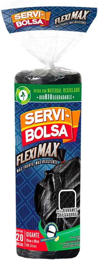 Servi-Bolsa Bolsas para Basura en Rollo, color Negro, Gigante, 70 x 90 cm