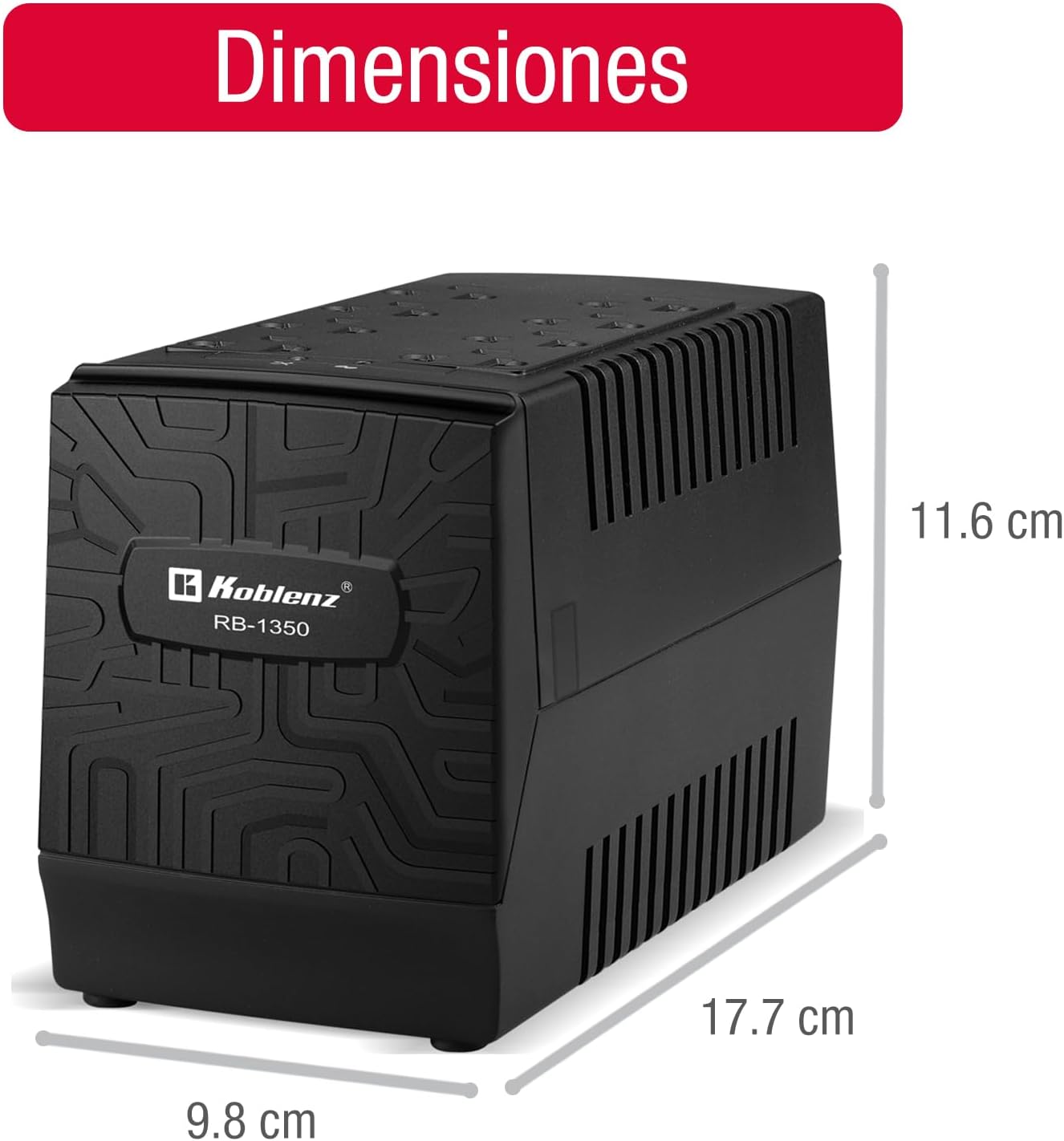 Koblenz Regulador Electrónico de Voltaje de 1350 VA / 700 W con 8 Contactos Regulados, con Luz LED, Supresor de Picos, I