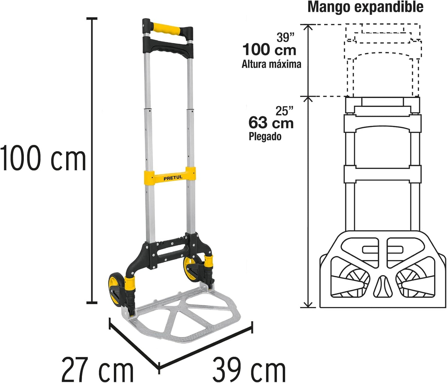 Pretul DIA-100P, Diablo de carga, plegable, 100 kg