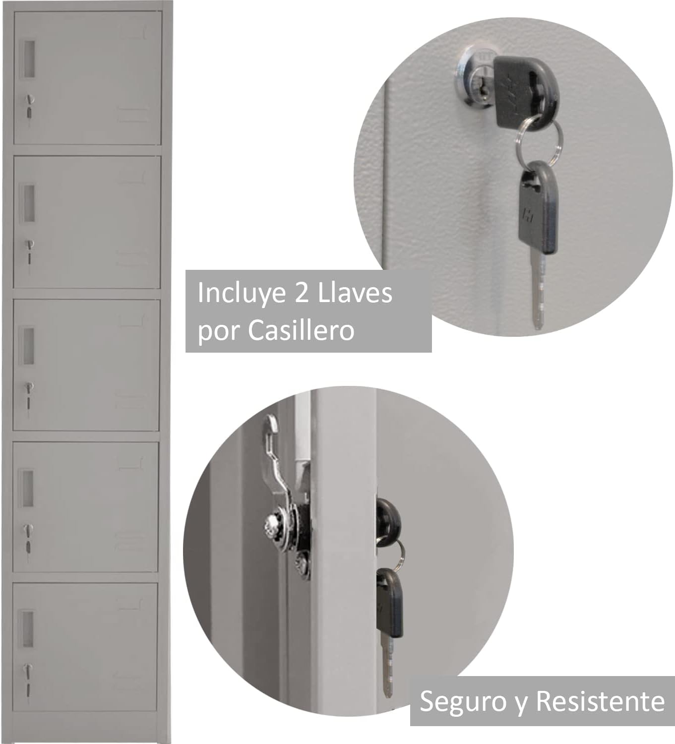 GUTSTARK Rack & Pack Locker Metalico 5 Puertas 180 X 34 X 39 Grande Almacenamiento Resistente Lockers Casilleros de Meta