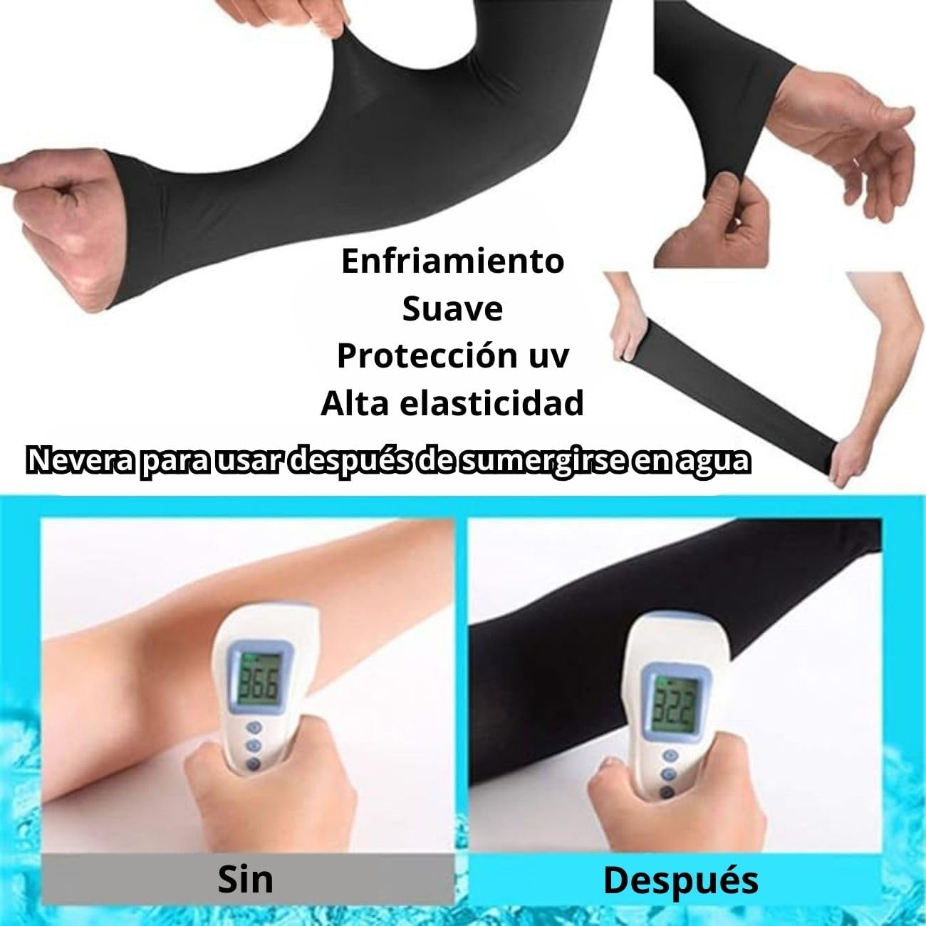 Timotech 4 Pares de Mangas de Protección UV para Brazos, Mangas para Sol Deportivas Fresco y Transpirable, Cubierta de T