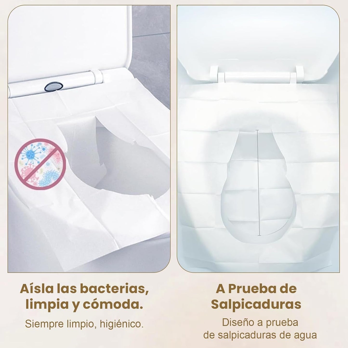 Fundas Desechables para Asiento de Inodoro 150 Pcs, Cubre Asiento Inodoro Desechable de Papel Espeso, Cubre Asiento Inod