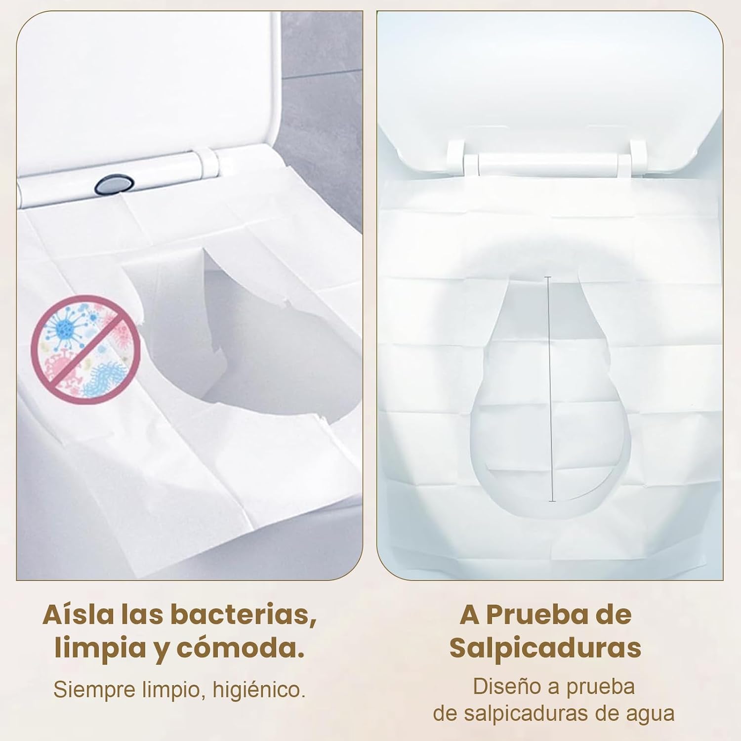 Fundas Desechables para Asiento de Inodoro 150 Pcs, Cubre Asiento Inodoro Desechable de Papel Espeso, Cubre Asiento Inod