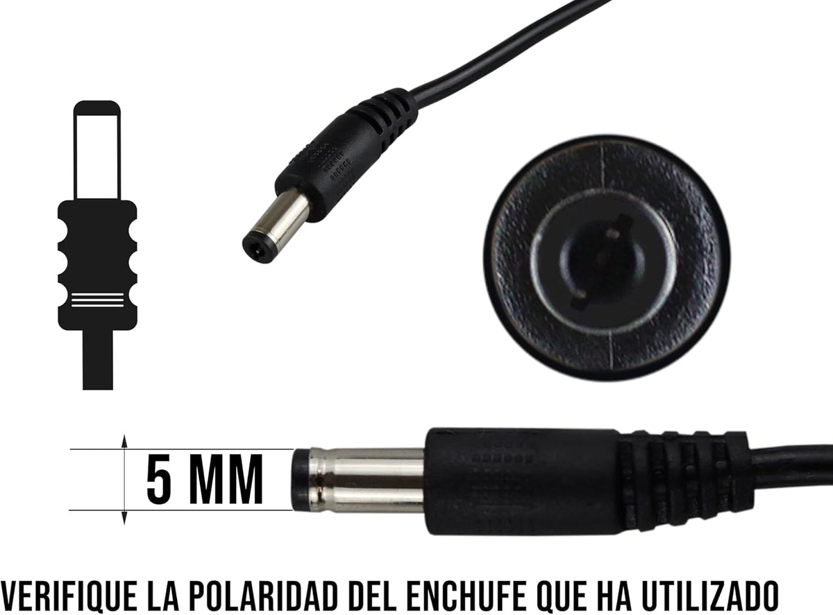 CONTROL EXPERT Cargador Eliminador Adaptador de Corriente Universal 9V 2A Plug 5mm, para Bocinas, Teclados, DVD Portátil