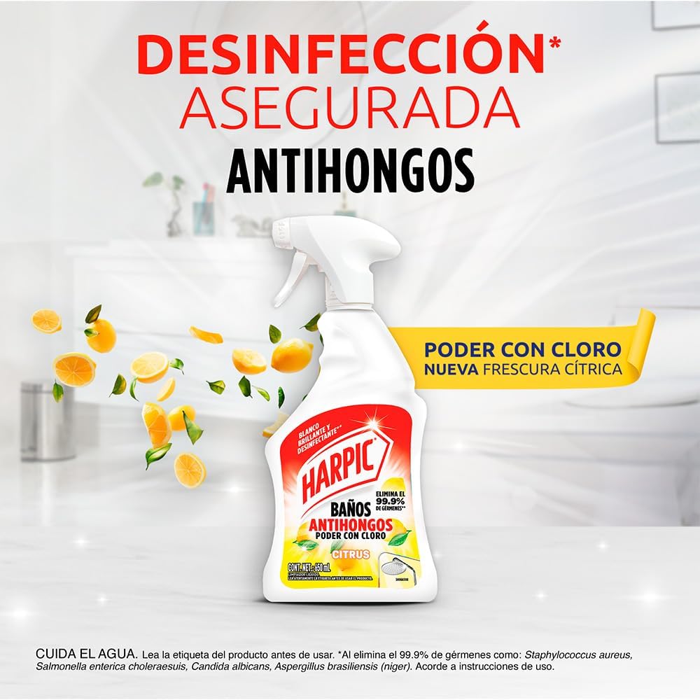 Harpic® Limpiador Líquido para Baños Antihongos Citrus