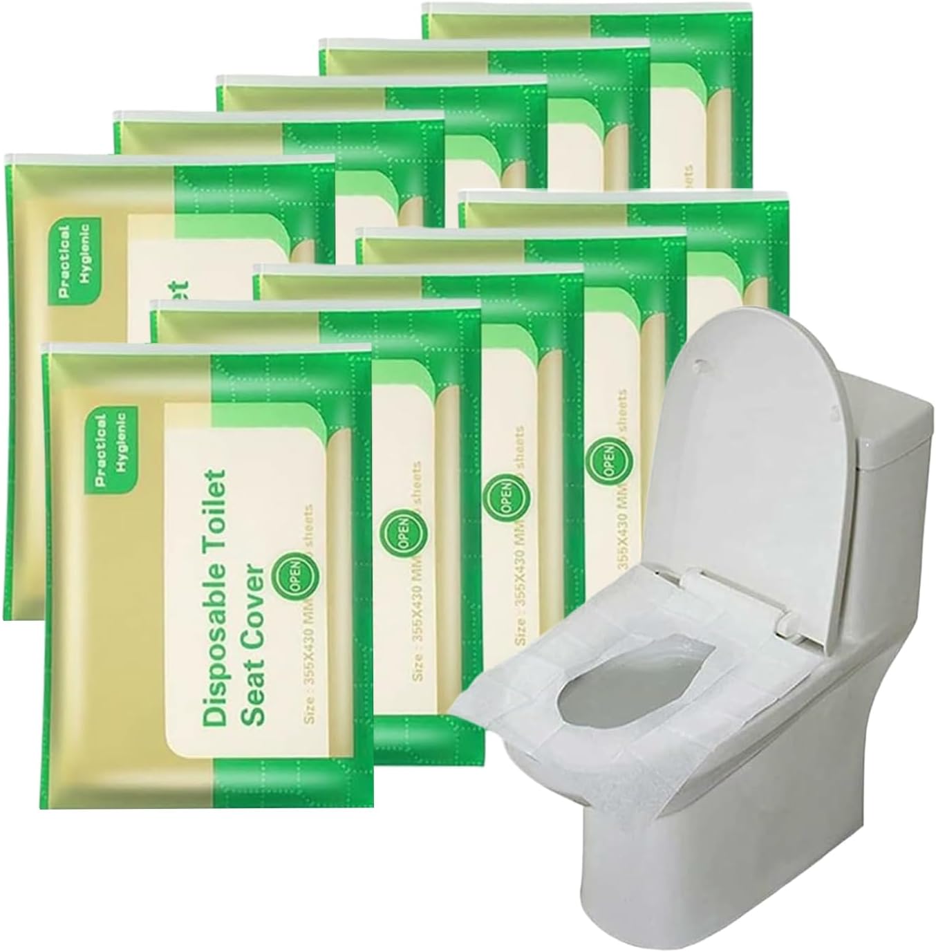 100 Piezas Fundas Desechables para Asiento de Inodoro, Cubierta de Asiento de Inodoro de Papel, Cubierta de Asiento de I