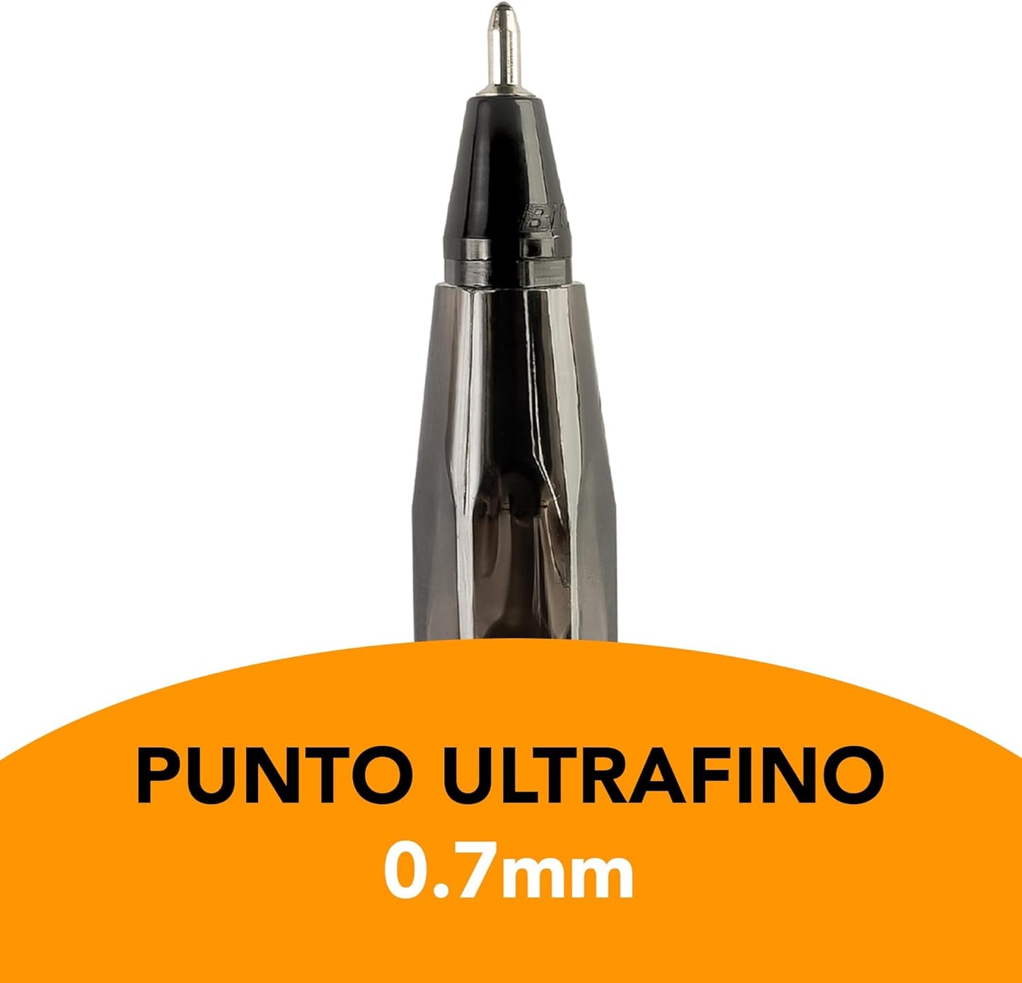 BIC, Bolígrafo de Punto Ultra Fino, Pluma Clásica, Cristal Precisión y Suavidad, Tinta Color Negro, 12 piezas