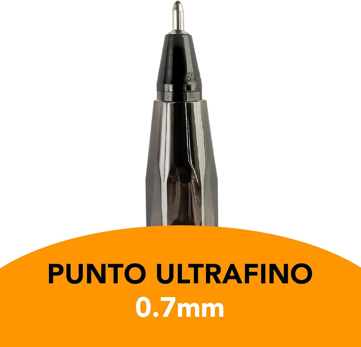 BIC, Bolígrafo de Punto Ultra Fino, Pluma Clásica, Cristal Precisión y Suavidad, Tinta Color Negro, 12 piezas