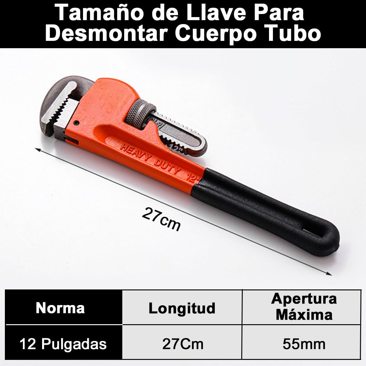 Llave de Tubo Stillson 12" Servicio Pesado para Tuber?as