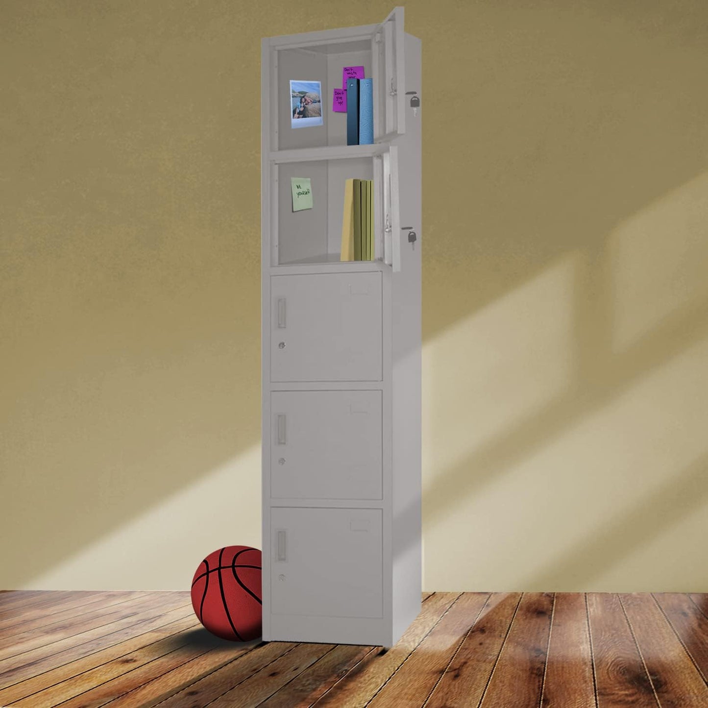 GUTSTARK Rack & Pack Locker Metalico 5 Puertas 180 X 34 X 39 Grande Almacenamiento Resistente Lockers Casilleros de Meta