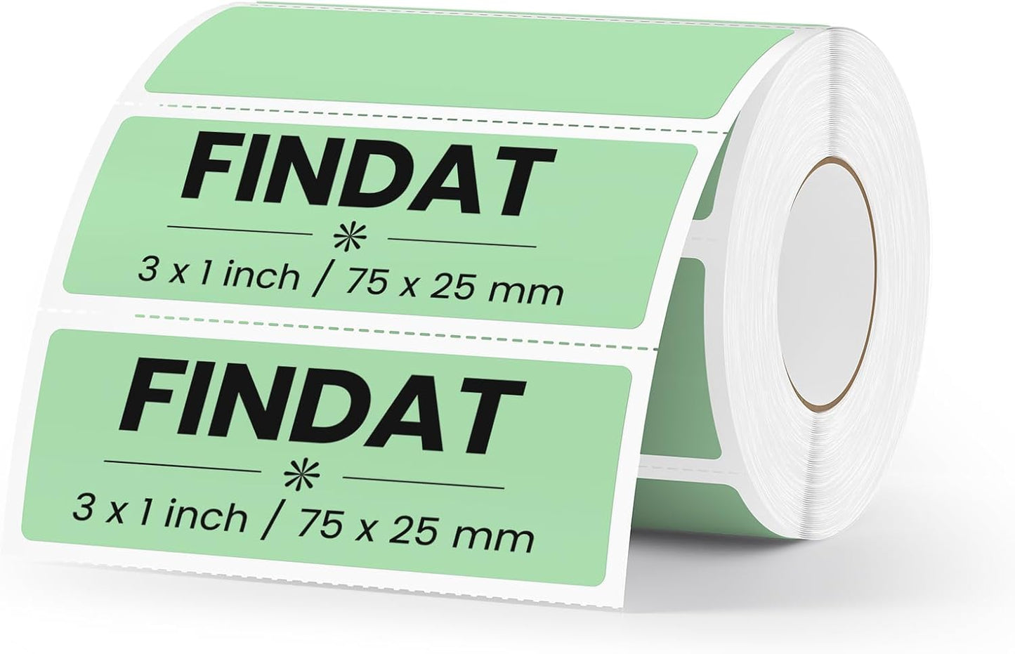 Etiquetas térmicas verdes, 76 × 25 mm, rectangulares, autoadhesivas, 500 unidades | Para oficina, bricolaje, diseño, cód